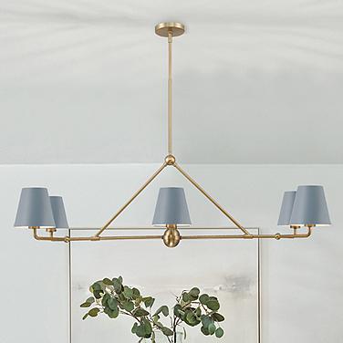 Xavier 46" Wide Vibrant Gold 6-Light Linear Chandelier