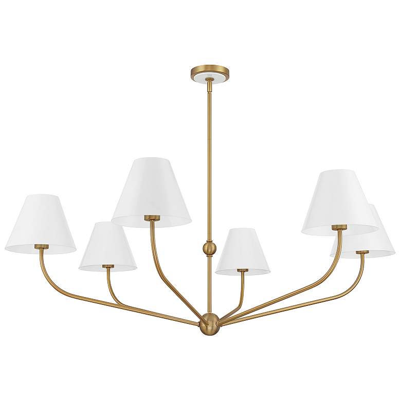 Image 3 Xavier 48" Wide Vibrant Gold and White 6-Light Chandelier more views