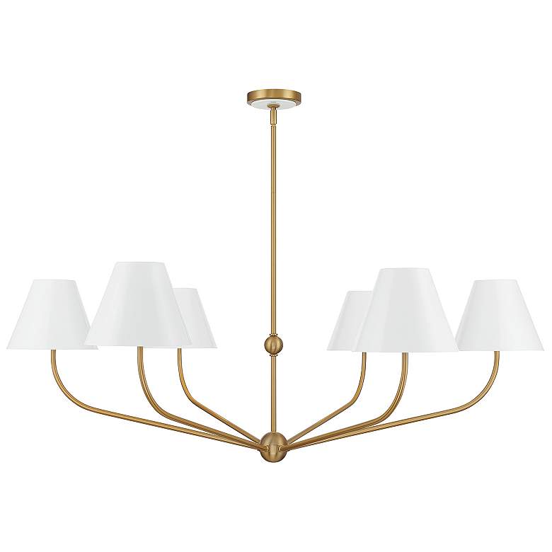 Image 4 Xavier 48" Wide Vibrant Gold and White 6-Light Chandelier more views