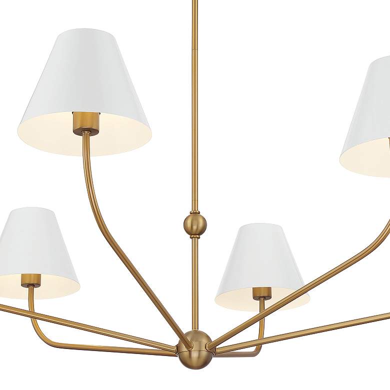 Image 6 Xavier 48" Wide Vibrant Gold and White 6-Light Chandelier more views