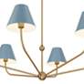 6_Xavier 48"W Vibrant Gold 6-Light Chandelier w/ Blue Shade more views