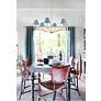 7_Xavier 48"W Vibrant Gold 6-Light Chandelier w/ Blue Shade more views