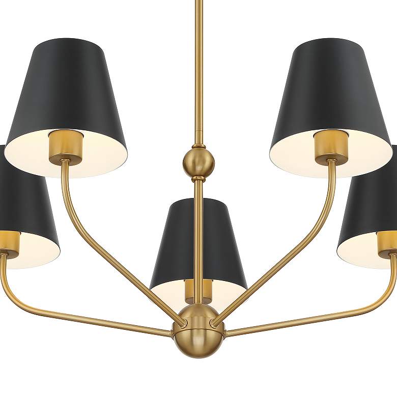 Image 5 Xavier 5 Light Vibrant Gold + Matte Black Chandelier more views