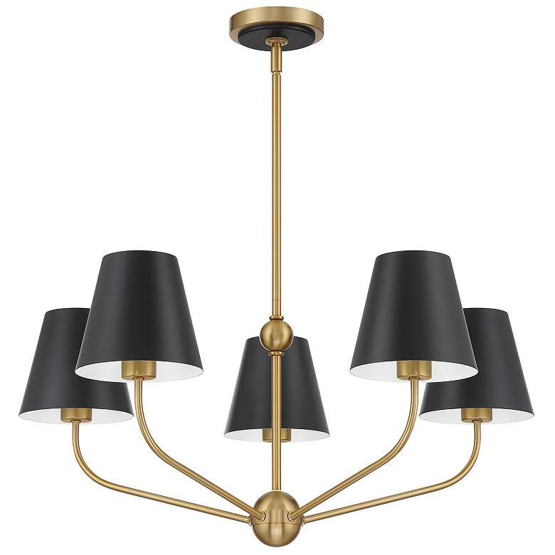 Image 6 Xavier 5 Light Vibrant Gold + Matte Black Chandelier more views