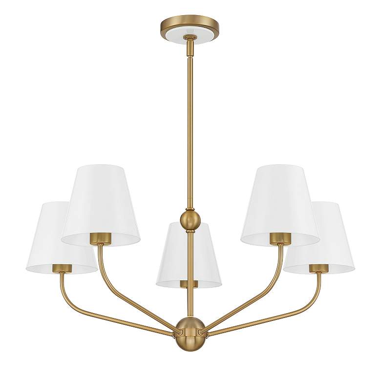 Image 6 Xavier 5 Light Vibrant Gold + White Chandelier more views