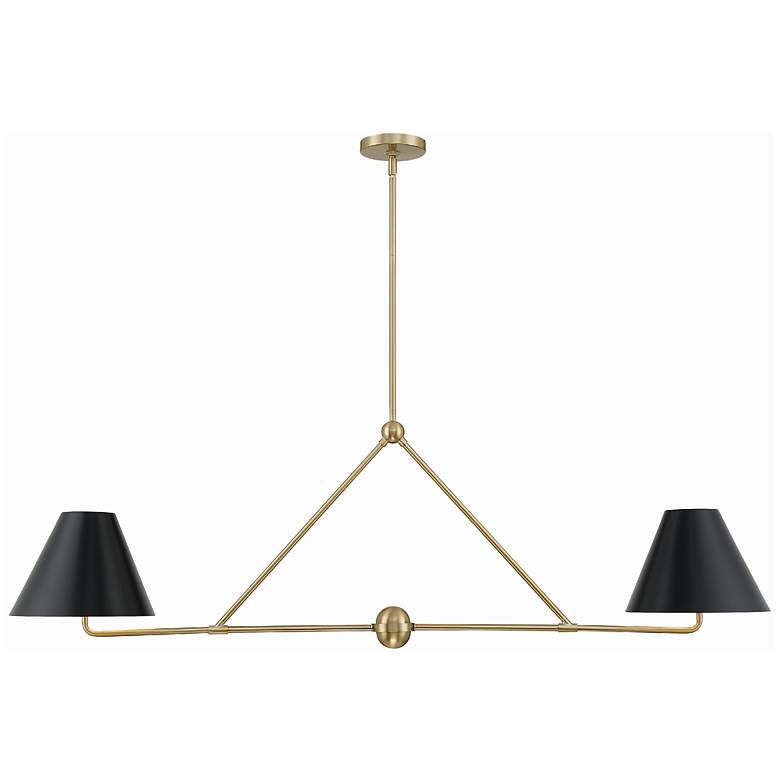 Image 1 Xavier 54" Wide Vibrant Gold 4-Light Linear Chandelier