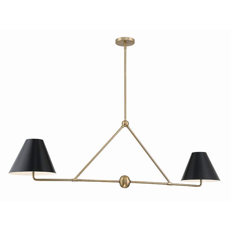 Image 2 Xavier 54" Wide Vibrant Gold 4-Light Linear Chandelier more views