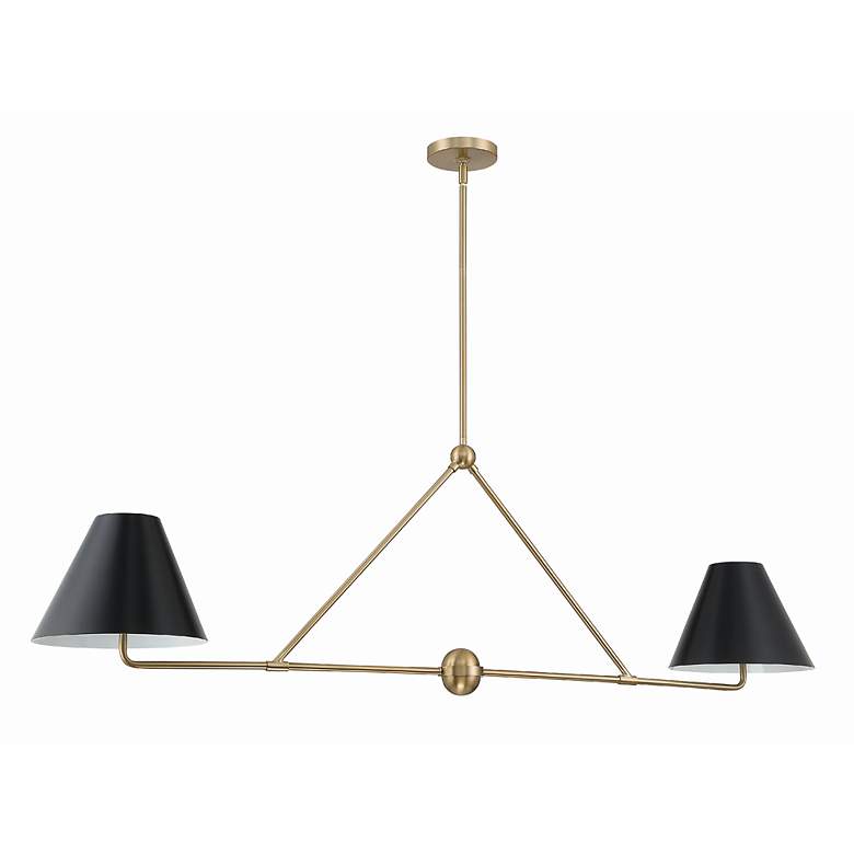 Image 3 Xavier 54" Wide Vibrant Gold 4-Light Linear Chandelier more views