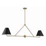 3_Xavier 54" Wide Vibrant Gold 4-Light Linear Chandelier more views