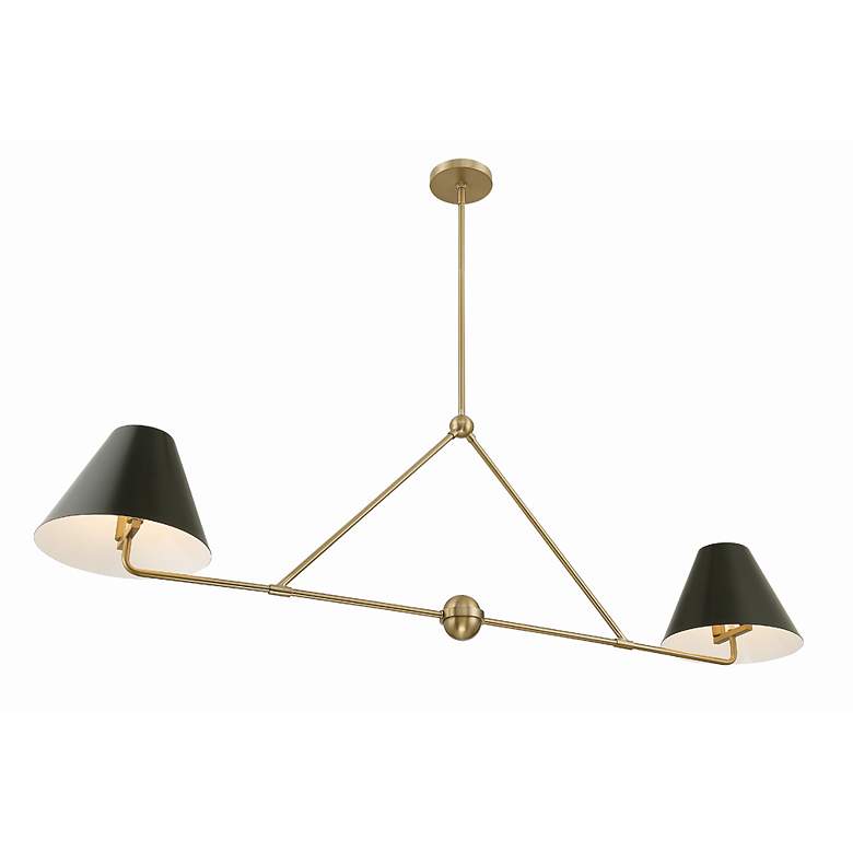 Image 4 Xavier 54" Wide Vibrant Gold 4-Light Linear Chandelier more views