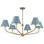 Thumbnail2 of Xavier 6 Light Vibrant Gold + Blue Chandelier