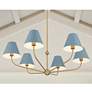Thumbnail1 of Xavier 6 Light Vibrant Gold + Blue Chandelier