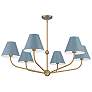 Thumbnail3 of Xavier 6 Light Vibrant Gold + Blue Chandelier more views