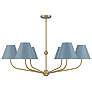 Thumbnail4 of Xavier 6 Light Vibrant Gold + Blue Chandelier more views