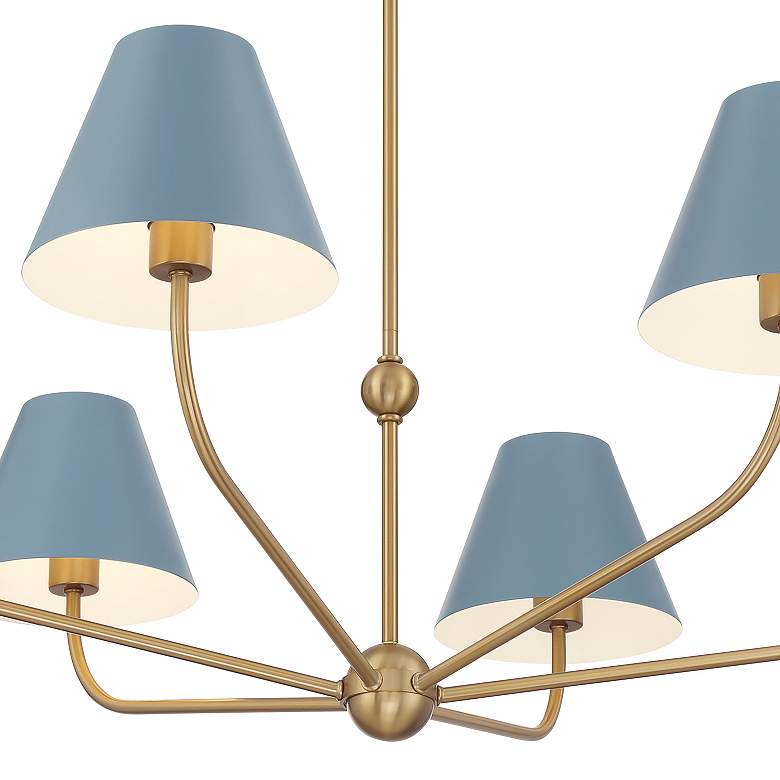 Image 6 Xavier 6 Light Vibrant Gold + Blue Chandelier more views