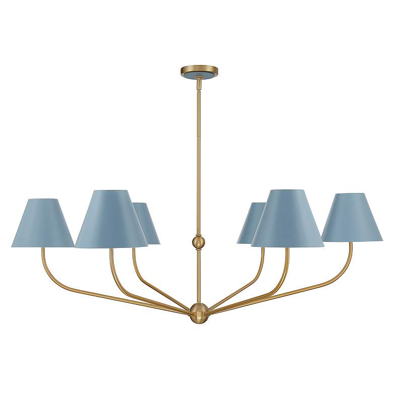 Image 4 Xavier 6 Light Vibrant Gold + Blue Chandelier more views