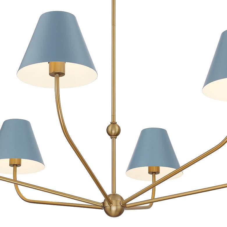 Image 6 Xavier 6 Light Vibrant Gold + Blue Chandelier more views