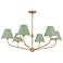 Xavier 6 Light Vibrant Gold + Green Chandelier