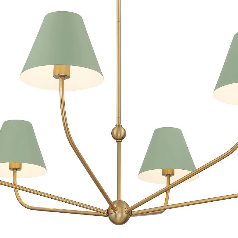 Image 6 Xavier 6 Light Vibrant Gold + Green Chandelier more views
