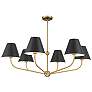 2_Xavier 6 Light Vibrant Gold + Matte Black Chandelier