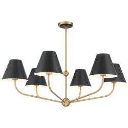 Xavier 6 Light Vibrant Gold + Matte Black Chandelier