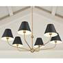 1_Xavier 6 Light Vibrant Gold + Matte Black Chandelier