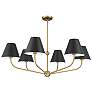 3_Xavier 6 Light Vibrant Gold + Matte Black Chandelier more views
