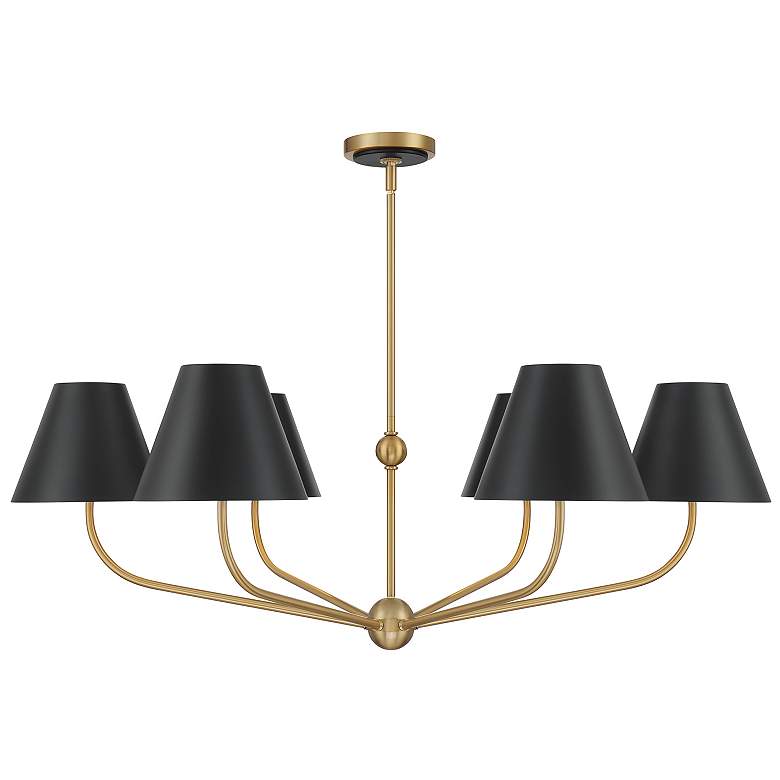 Image 4 Xavier 6 Light Vibrant Gold + Matte Black Chandelier more views