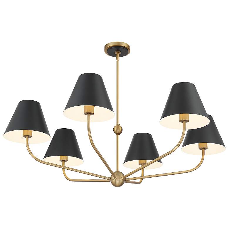 Image 5 Xavier 6 Light Vibrant Gold + Matte Black Chandelier more views