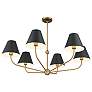 5_Xavier 6 Light Vibrant Gold + Matte Black Chandelier more views