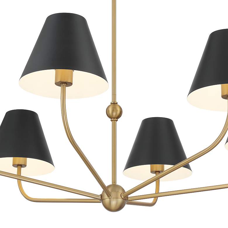 Image 6 Xavier 6 Light Vibrant Gold + Matte Black Chandelier more views