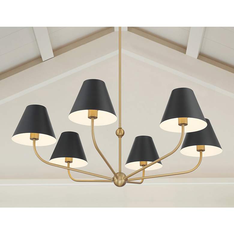 Image 7 Xavier 6 Light Vibrant Gold + Matte Black Chandelier more views