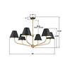 Xavier 6 Light Vibrant Gold + Matte Black Chandelier