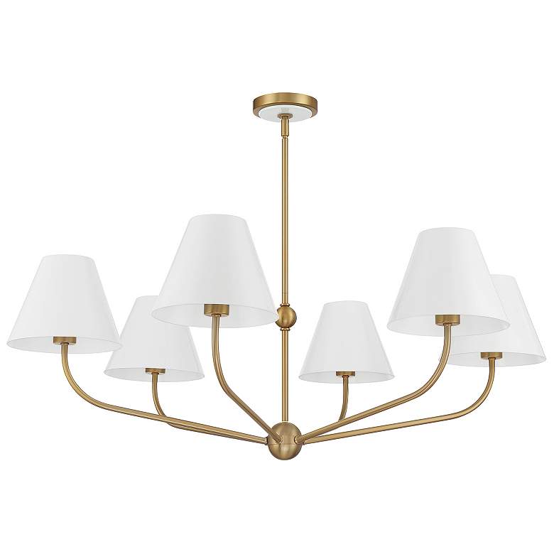 Image 2 Xavier 6 Light Vibrant Gold + White Chandelier more views