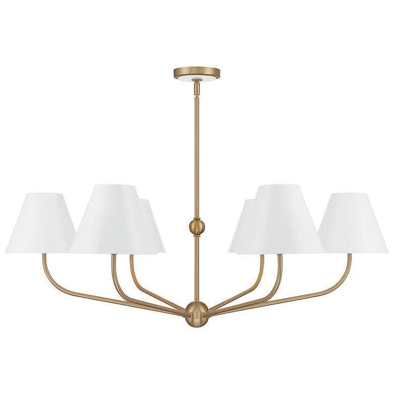 Image 3 Xavier 6 Light Vibrant Gold + White Chandelier more views