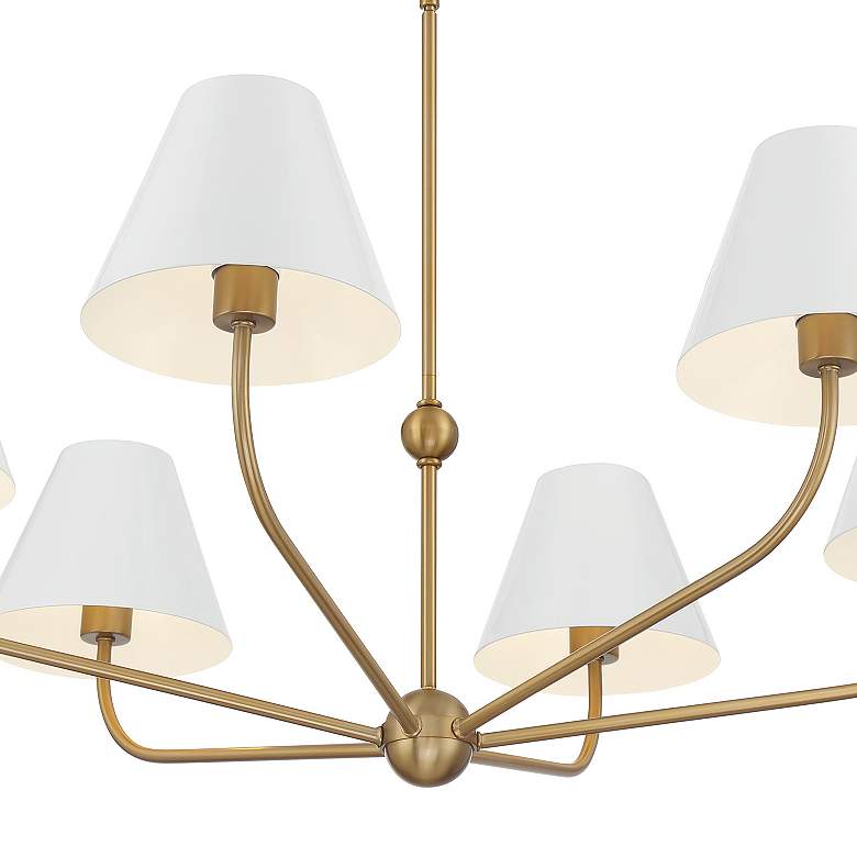 Image 5 Xavier 6 Light Vibrant Gold + White Chandelier more views