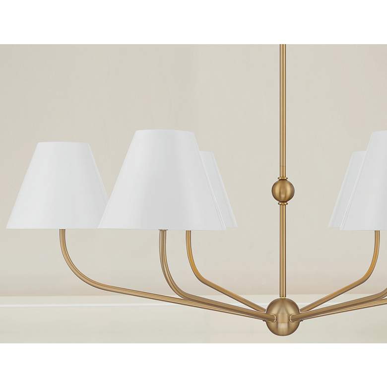 Image 7 Xavier 6 Light Vibrant Gold + White Chandelier more views