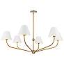 Thumbnail2 of Xavier 6 Light Vibrant Gold + White Chandelier