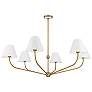 Thumbnail3 of Xavier 6 Light Vibrant Gold + White Chandelier more views