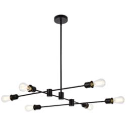 Xavier 6 Lts Pendant In Black