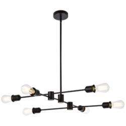 Xavier 6 Lts Pendant In Black