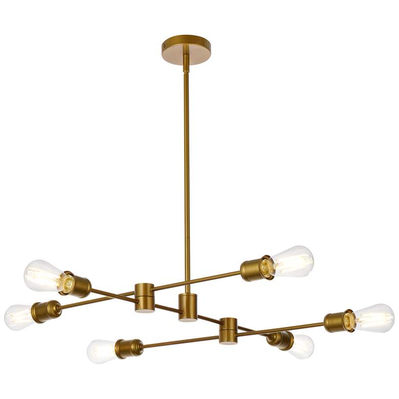 Image 1 Xavier 6 Lts Pendant In Brass