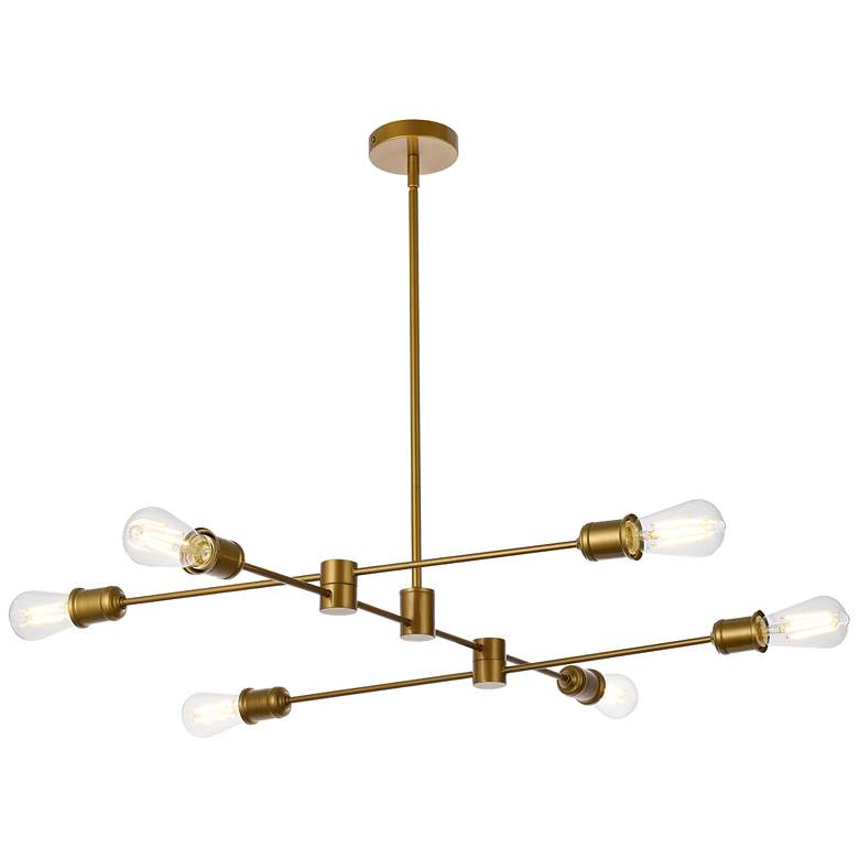 Image 2 Xavier 6 Lts Pendant In Brass