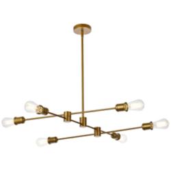 Xavier 6 Lts Pendant In Brass