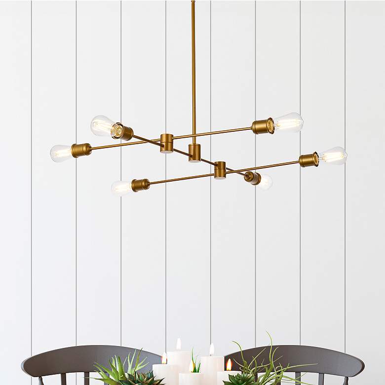 Image 1 Xavier 6 Lts Pendant In Brass