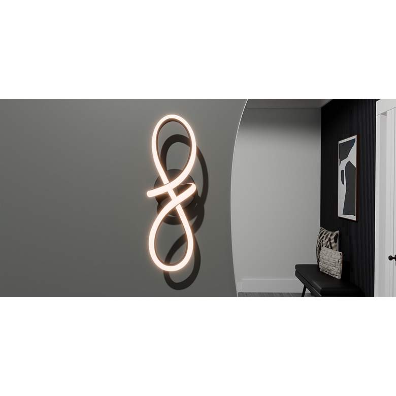 Image 7 Xena Integrated LED Matte Black Wall Sconce more views