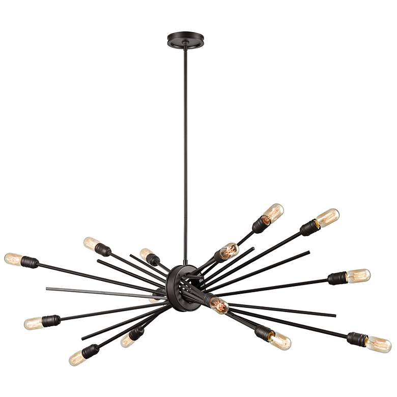 Image 6 Xenia 54" Wide Oil-Rubbed Bronze 14-Light Sputnik Chandelier more views
