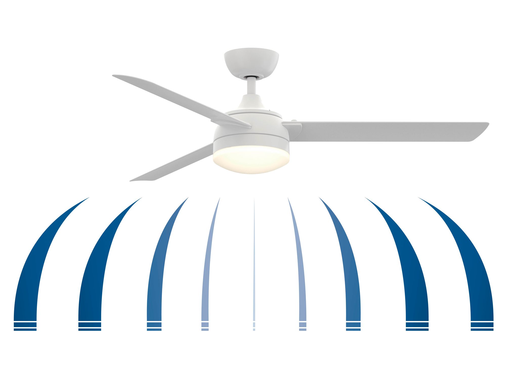 Xeno Wet Rated 56 in In/Out Fan w/ LED Lt Kit - Matte White Blades