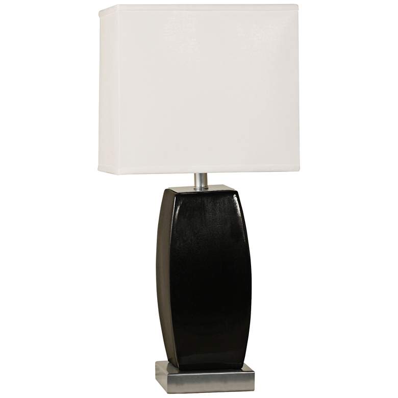 Image 1 Xera Black Ceramic Convex Rectangular Table Lamp