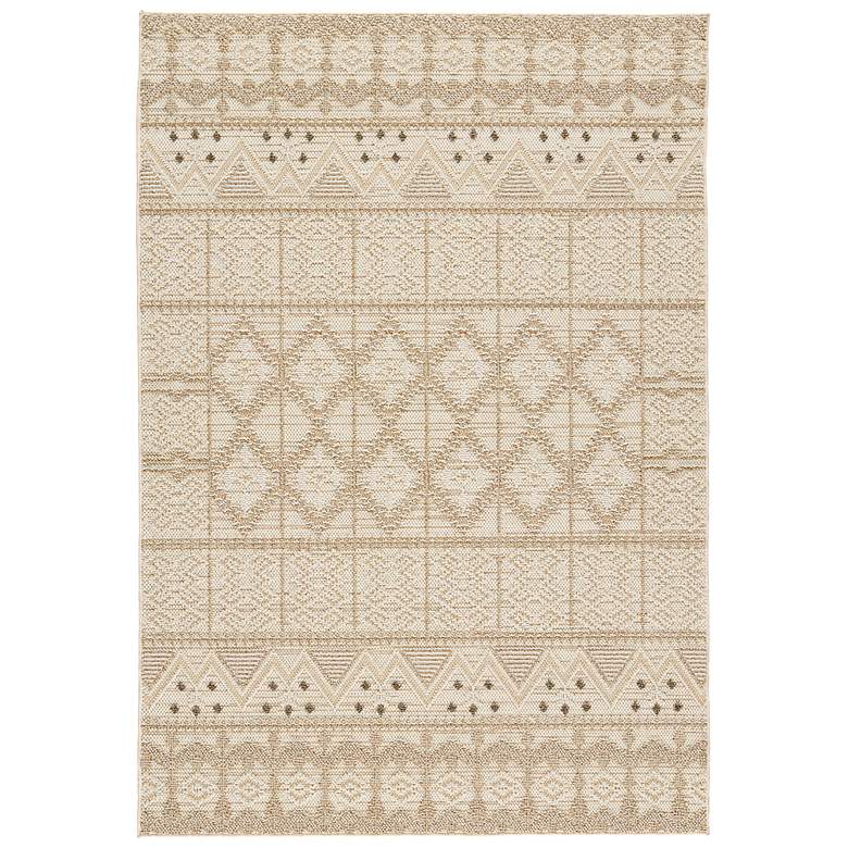 Image 2 Xyla PRA05 4'x6' Cream and Brown Indoor/Outdoor Area Rug